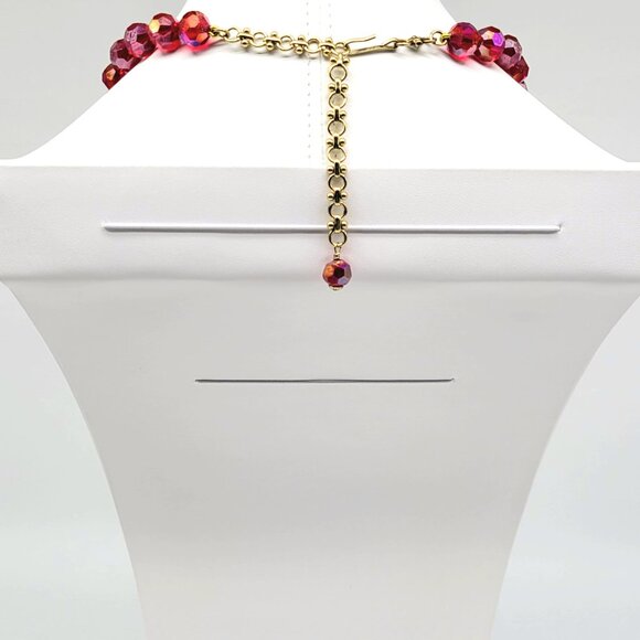 Heidi Daus Red Aurora Borealis Swarovski Crystal Statement Necklace ONLY - Picture 7 of 8
